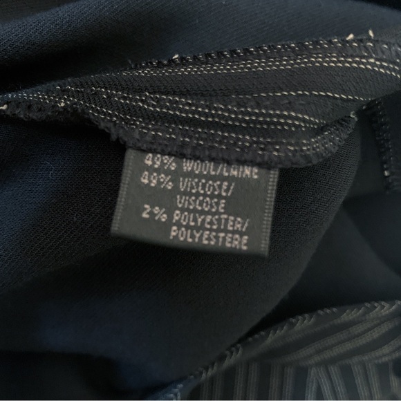 Lafayette 148 Striped Wool Blend Trousers Pants 6 Black - Picture 6 of 8